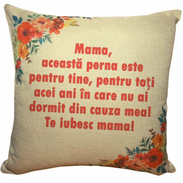 Perna Personalizata Pentru Mama Cu Poza si Mesaje - Cadouri Personalizate cu Poze si Mesaje Cadouri-Unicate.com